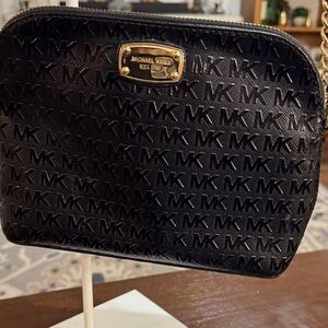 Michael Kors Black Embossed Jersey Embossed Crossbody Bag